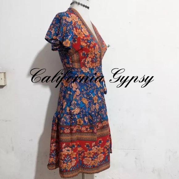 Boho Chic Vintage Floral Wrap Dress🎉RESTOCKED🎉 - Picture 4 of 16